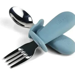 Ali + Oli Utensils & Accessories|Dishes, Utensils & Food Containers*Ali+Oli - Spoon & Fork Learning Set for Toddlers, 6m+, Powder Blue