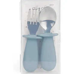 Ali + Oli Utensils & Accessories|Dishes, Utensils & Food Containers*Ali+Oli - Spoon & Fork Learning Set for Toddlers, 6m+, Powder Blue