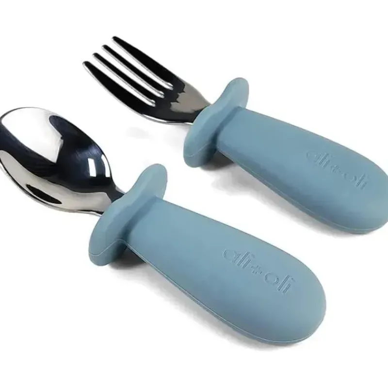 Ali + Oli Utensils & Accessories|Dishes, Utensils & Food Containers*Ali+Oli - Spoon & Fork Learning Set for Toddlers, 6m+, Powder Blue