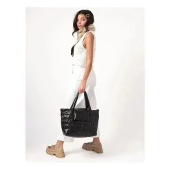 7AM Tote Bags*Voyage - Waterproof Capri Diaper Bag with Crossbody Straps Black Polar
