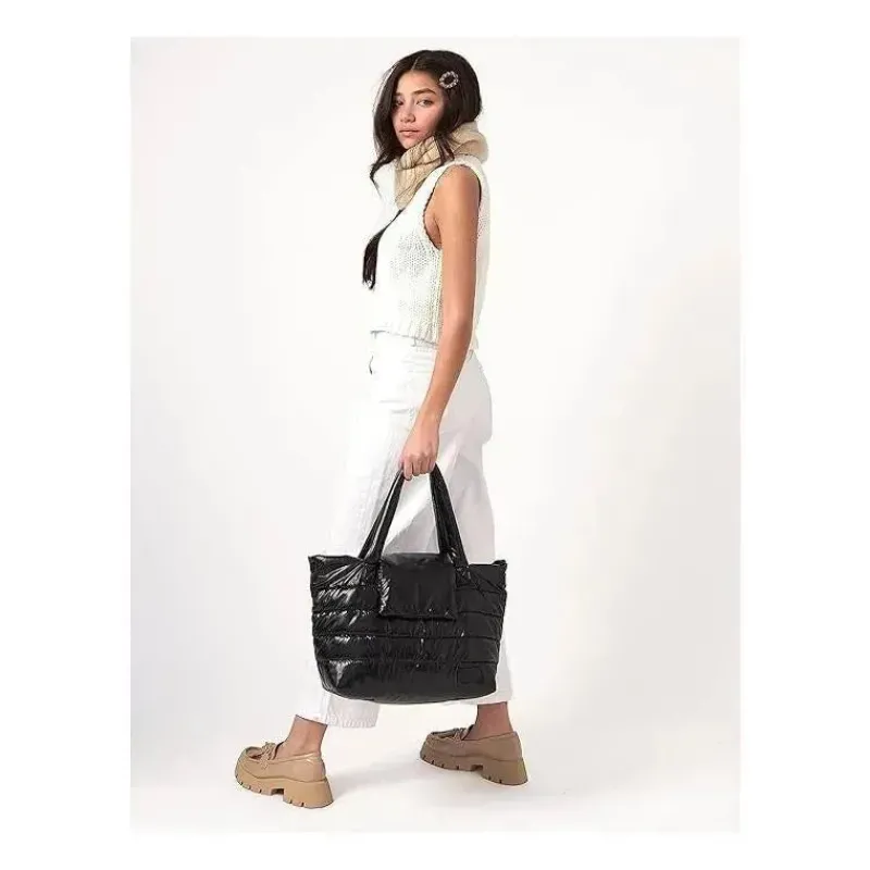 7AM Tote Bags*Voyage - Waterproof Capri Diaper Bag with Crossbody Straps Black Polar