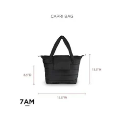 7AM Tote Bags*Voyage - Waterproof Capri Diaper Bag with Crossbody Straps Black Polar