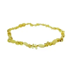 The Amber Monkey Amber Necklaces*Amber Monkey - Polished Baltic Amber 10-11 inch Necklace, Lemon Baroque Milk Bean POP