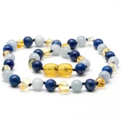 Amber Stone Amber Necklaces*- Baltic Amber & Gemstone Necklace 19