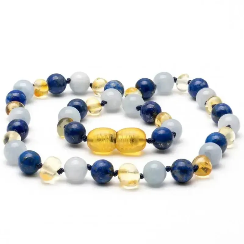 Amber Stone Amber Necklaces*- Baltic Amber & Gemstone Necklace 19