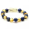 Amber Stone Amber Necklaces*- Baroque Baltic Amber & Lapis Lazuli Baby Bracelet 7