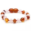 Amber Stone Amber Necklaces*- Baroque Baltic Amber & Rose Quartz Baby Bracelet 3
