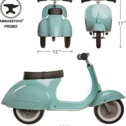 Uniche Collective Ride-On Toys|Toys For 3 Year Old*Ambosstoys - Toddler Metal Ride-On Scooters, Mint