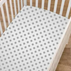 American Baby Company Crib & Bed Sheets*American Baby - 100% Natural Cotton Percale Fitted Crib Sheet, Dots