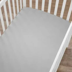 American Baby Company Crib & Bed Sheets*American Baby - 100% Natural Organic Cotton Jersey Knit Fitted Crib Sheet, Grey