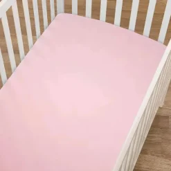 American Baby Company Crib & Bed Sheets*American Baby - 100% Natural Organic Cotton Jersey Knit Fitted Crib Sheet, Pink
