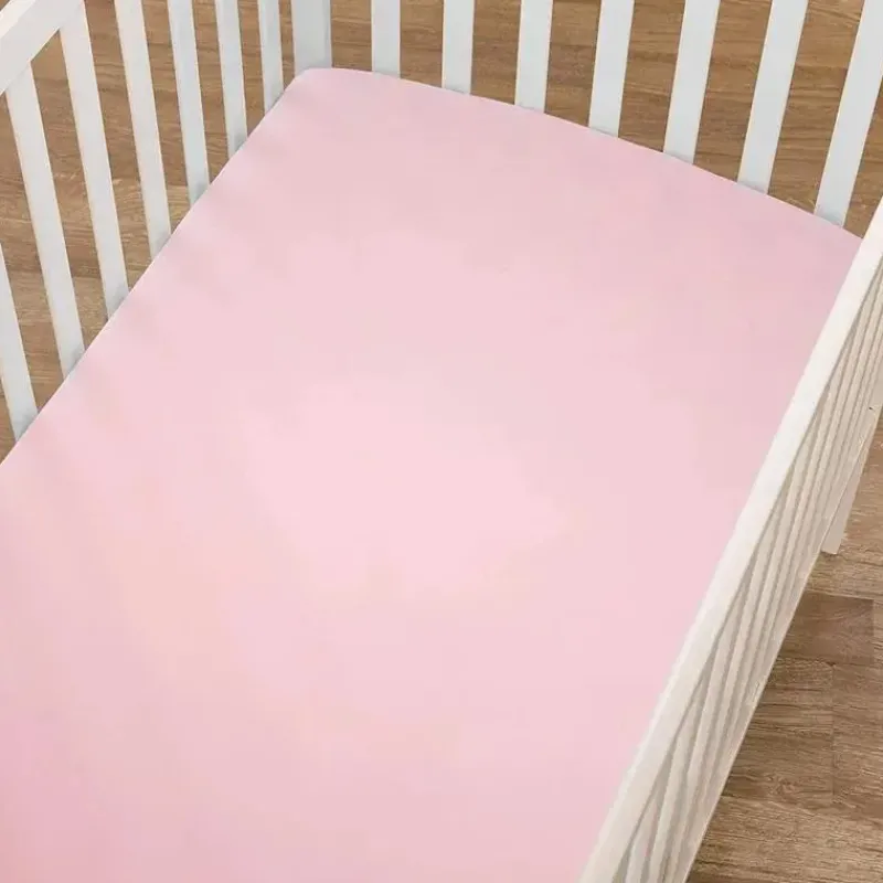 American Baby Company Crib & Bed Sheets*American Baby - 100% Natural Organic Cotton Jersey Knit Fitted Crib Sheet, Pink