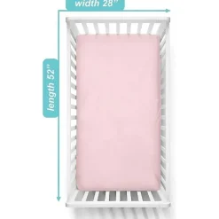 American Baby Company Crib & Bed Sheets*American Baby - 100% Natural Organic Cotton Jersey Knit Fitted Crib Sheet, Pink