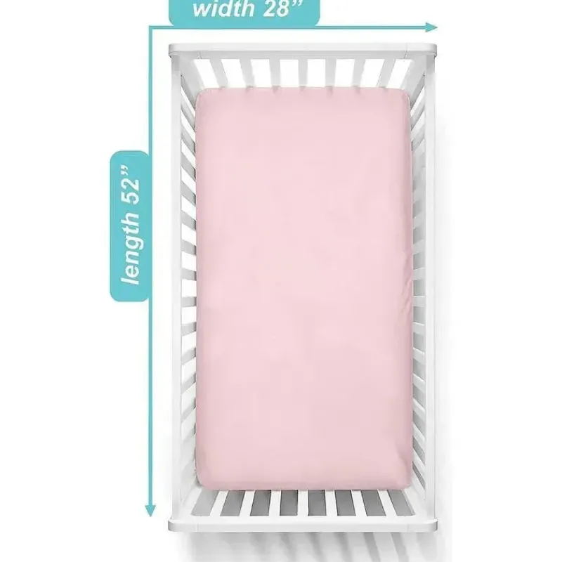 American Baby Company Crib & Bed Sheets*American Baby - 100% Natural Organic Cotton Jersey Knit Fitted Crib Sheet, Pink