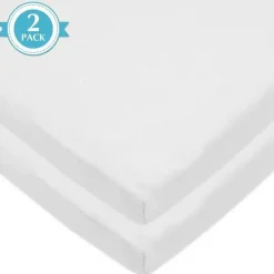 American Baby Company Crib & Bed Sheets*American Baby - 15 x 33 Fitted Bassinet Sheet, 100% Natural Cotton, White