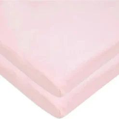 American Baby Company Crib & Bed Sheets*American Baby - 15 x 33 Fitted Bassinet Sheet, 100% Natural Cotton Jersey Knit, Pink