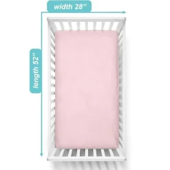 American Baby Company Crib & Bed Sheets*American Baby -100% Cotton Knit Jersey Fitted Crib Sheet, Pink