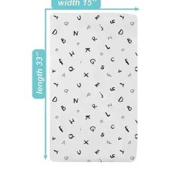 American Baby Company Crib & Bed Sheets*American Baby - Fitted Bassinet Sheet Printed 100% Natural Cotton Jersey Knit, Alphabet