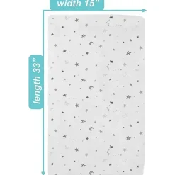 American Baby Company Crib & Bed Sheets*American Baby - Fitted Bassinet Sheet Printed 100% Natural Cotton Jersey Knit, Stars & Moons