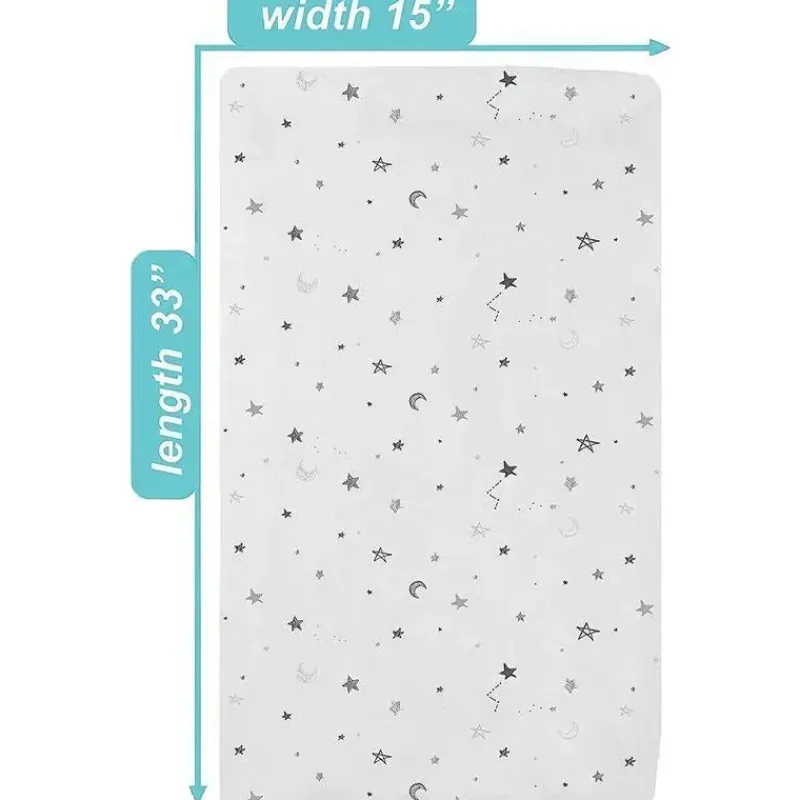 American Baby Company Crib & Bed Sheets*American Baby - Fitted Bassinet Sheet Printed 100% Natural Cotton Jersey Knit, Stars & Moons
