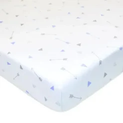 American Baby Company Crib & Bed Sheets*American Baby - Fitted Crib Sheet 28 x 52, Soft Breathable 100% Cotton Jersey Sheet, Silver Blue Arrow