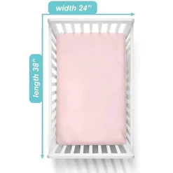 American Baby Company Crib & Bed Sheets*American Baby - Fitted Mini Crib Sheet 24 x 38, 100% Cotton Jersey Portable Sheet, Baby Pink