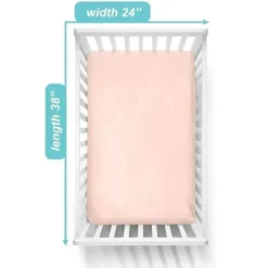 American Baby Company Crib & Bed Sheets*American Baby - Fitted Mini Crib Sheet 24 x 38, 100% Cotton Jersey Portable Sheet, Blush