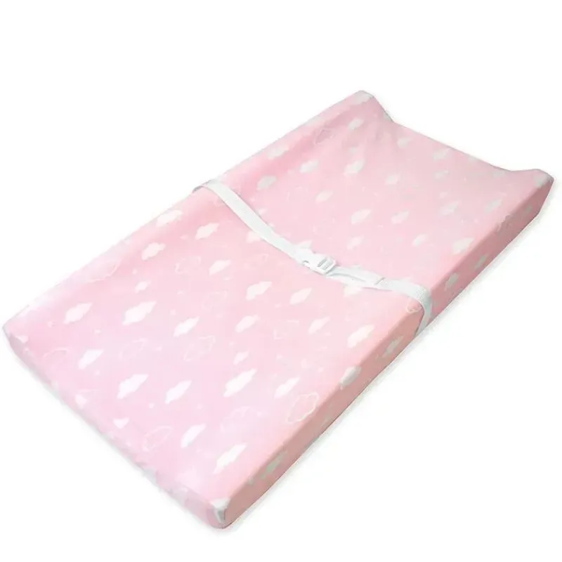 American Baby Company Mattresses, Pads & Covers*American Baby - Heavenly Soft Chenille Contoured Changing Pad Cover 17 X 35 X 5, Pink Clouds
