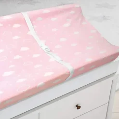 American Baby Company Mattresses, Pads & Covers*American Baby - Heavenly Soft Chenille Contoured Changing Pad Cover 17 X 35 X 5, Pink Clouds