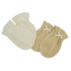 American Baby Company Organic*American Baby - 2Pk Organic Cotton Mittens, Natural/Mocha