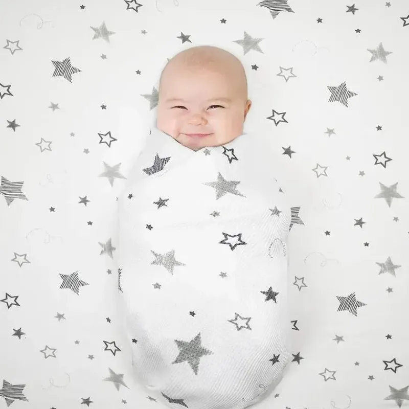 American Baby Company Crib & Bed Sheets*American Baby - Printed 100% Cotton Jersey Knit Fitted Crib Sheet, Super Stars