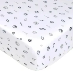 American Baby Company Crib & Bed Sheets*American Baby - Printed 100% Cotton Jersey Knit Fitted Crib Sheet, Grey Sports