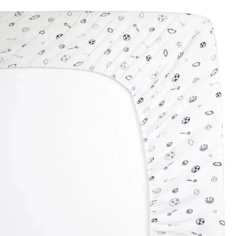 American Baby Company Crib & Bed Sheets*American Baby - Printed 100% Cotton Jersey Knit Fitted Crib Sheet, Grey Sports