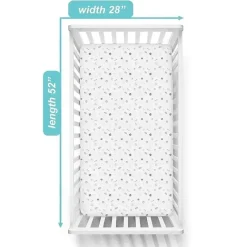 American Baby Company Crib & Bed Sheets*American Baby - Printed 100% Cotton Jersey Knit Fitted Crib Sheet, Grey Sports