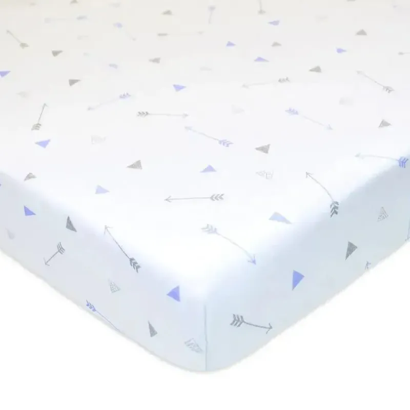 American Baby Company Crib & Bed Sheets*American Baby - Printed 100% Cotton Jersey Knit Fitted Crib Sheet, Blue Arrows