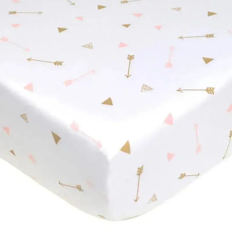 American Baby Company Crib & Bed Sheets*American Baby - Printed 100% Cotton Jersey Knit Fitted Crib Sheet, Sparkle Gold