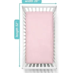 American Baby Company Crib & Bed Sheets*American Baby - Supreme 100% Natural Cotton Jersey Knit Fitted Crib Sheet, Pink