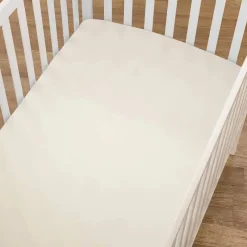 American Baby Company Crib & Bed Sheets*American Baby - Supreme 100% Natural Cotton Jersey Knit Fitted Crib Sheet, Ecru