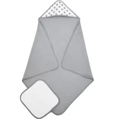 American Baby Company Baby Bath Towels*American Baby - Terry Hooded Towel & Washcloth Set, Grey
