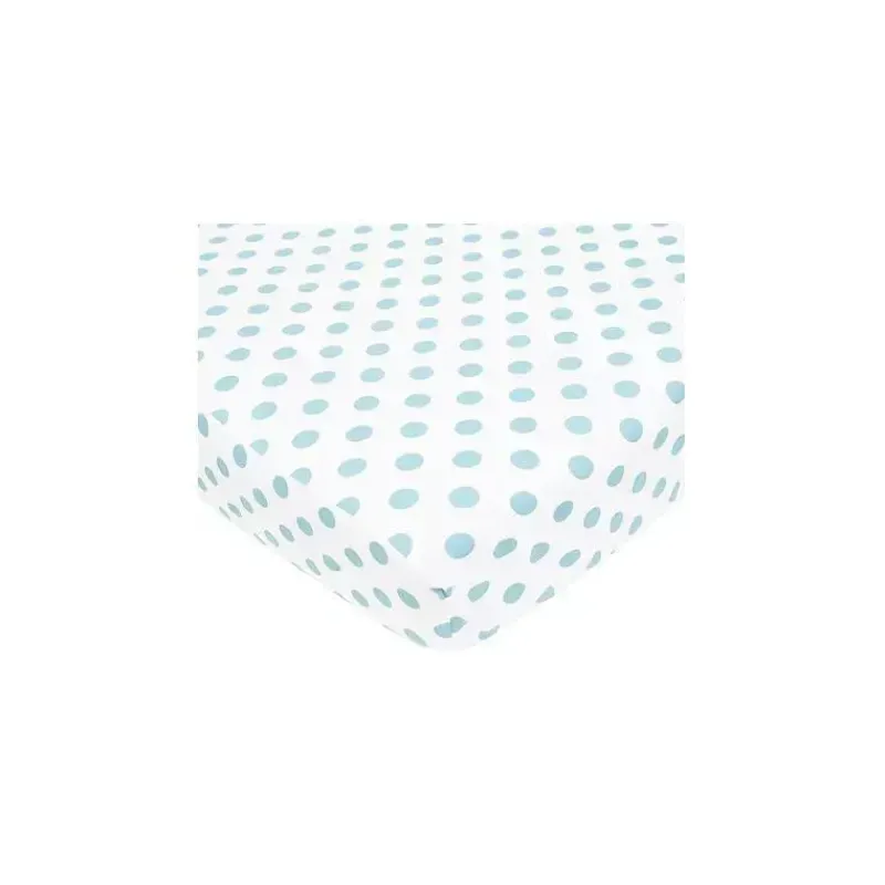 American Baby Company Crib & Bed Sheets*American Baby Cotton Percale Fitted Crib Sheet, Blue Dots
