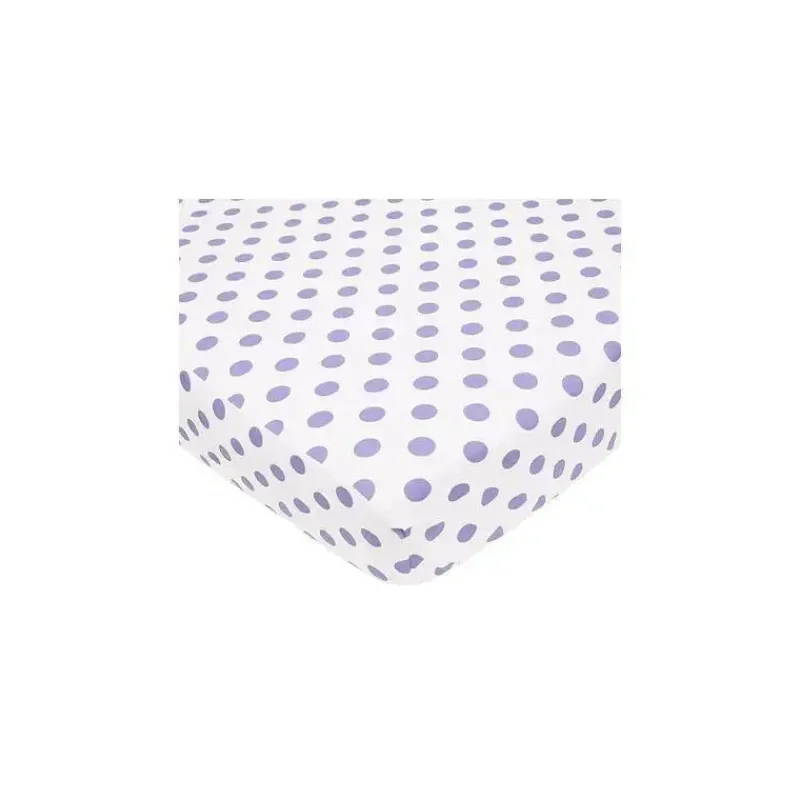 American Baby Company Crib & Bed Sheets*American Baby Cotton Percale Fitted Crib Sheet, Lavender Dots
