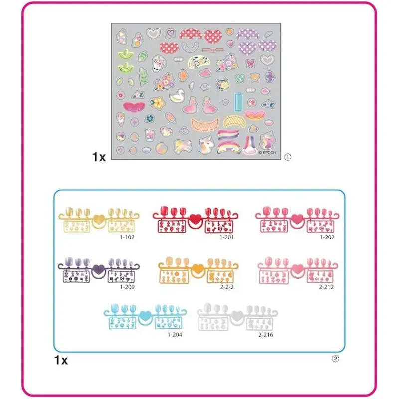 Epoch Toys For 3 Year Old*Aquabeads - Hearts & Ribbons Nail Refill Kit