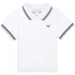 Armani Baby Baby Tops*Armani - Baby Boy Essential Short Sleeve Polo, White
