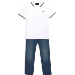 Armani Baby Baby Tops*Armani - Baby Boy Essential Short Sleeve Polo, White