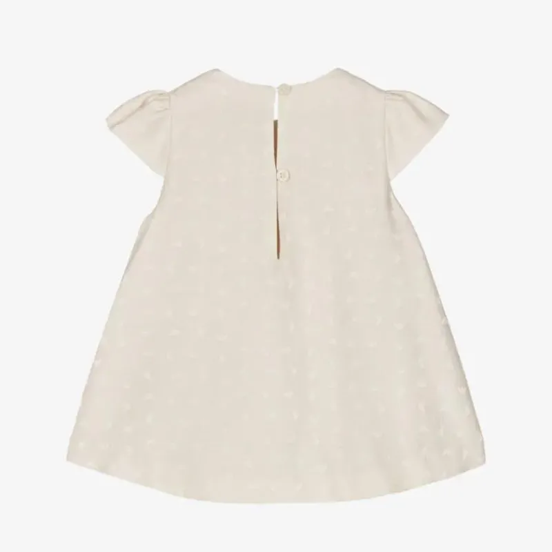 Armani Baby Dresses|Baby Dresses & Skirts*- Baby Girls Beige Jacquard Eagle Dress