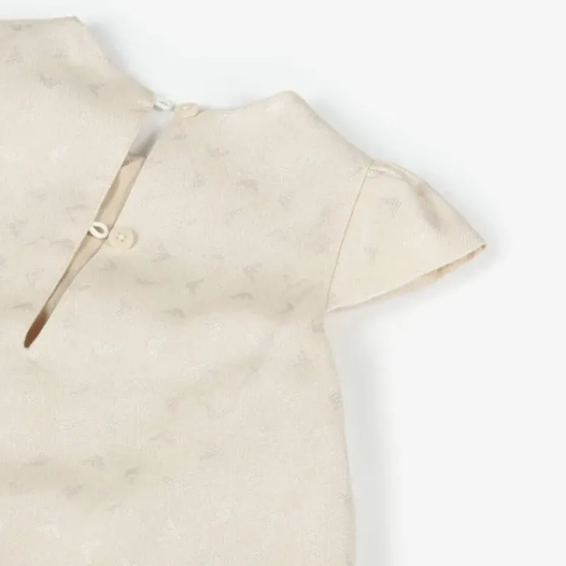 Armani Baby Dresses|Baby Dresses & Skirts*- Baby Girls Beige Jacquard Eagle Dress