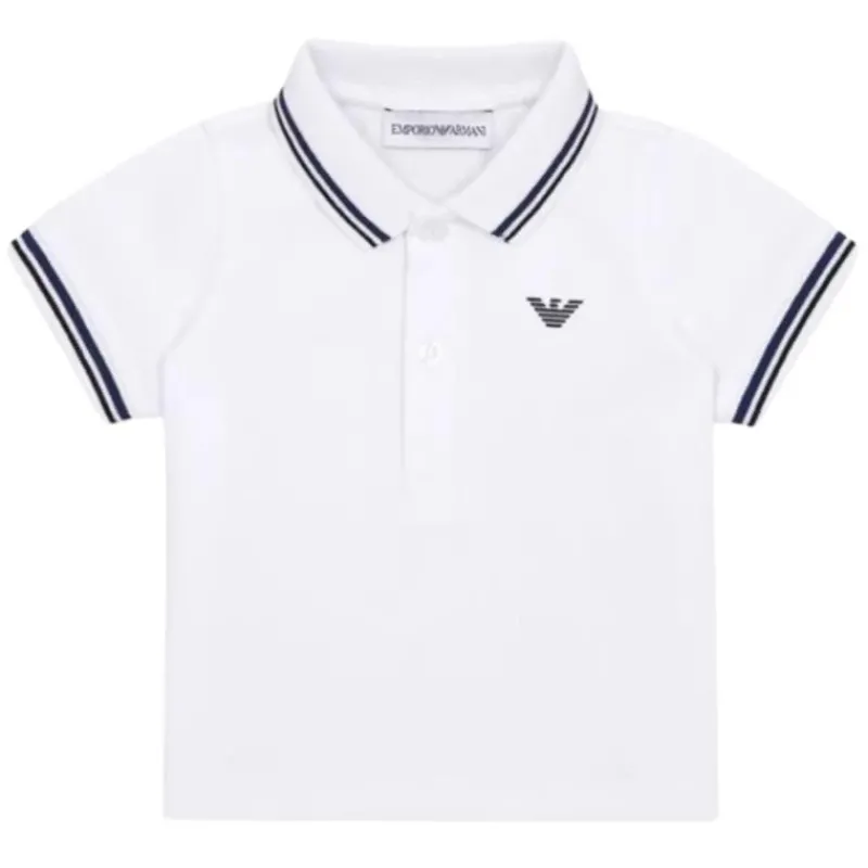 Armani Baby Baby Tops*- Boy Essential Short Sleeve Polo, White