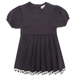 Armani Baby Dresses|Baby Dresses & Skirts*- Girl Short Sleeve Pleated Dress Logo, Navy