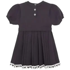 Armani Baby Dresses|Baby Dresses & Skirts*- Girl Short Sleeve Pleated Dress Logo, Navy