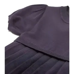 Armani Baby Dresses|Baby Dresses & Skirts*- Girl Short Sleeve Pleated Dress Logo, Navy